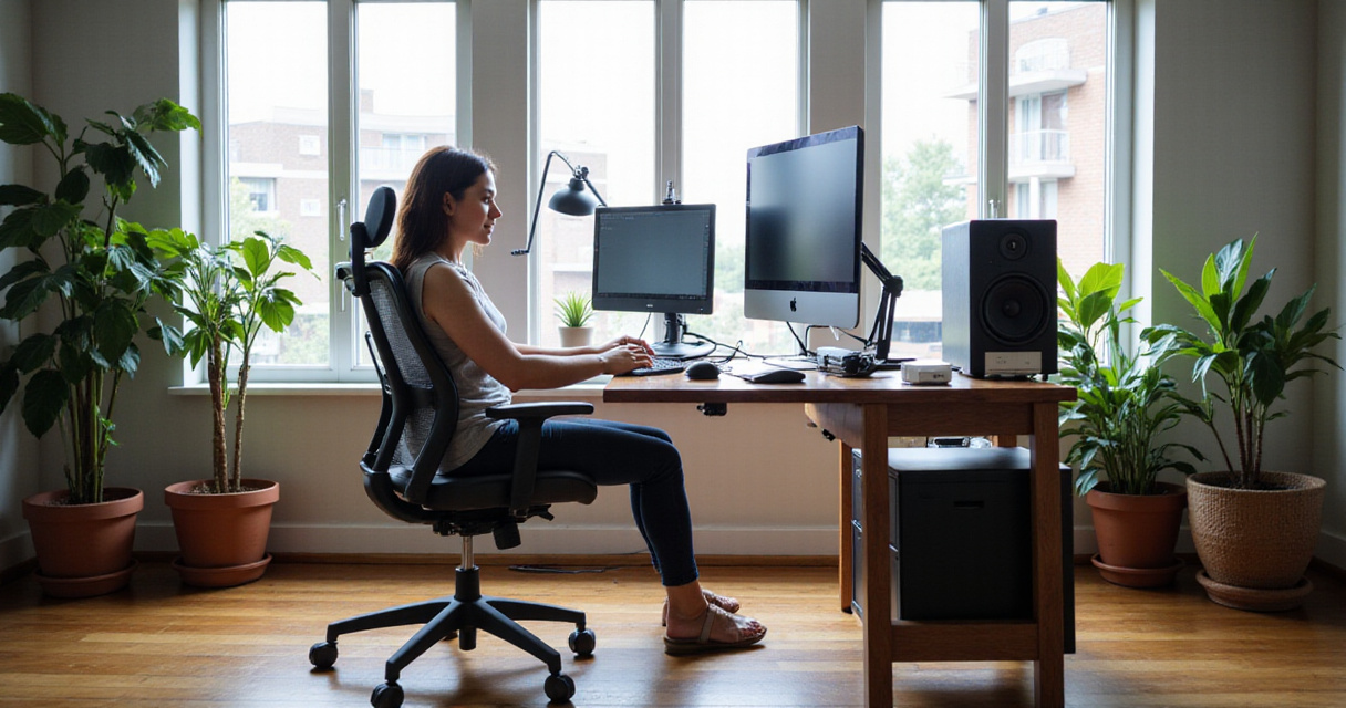 Ergonomia do Home Studio: Mesa, Cadeira, Postura e Setup para Produzir sem Dor